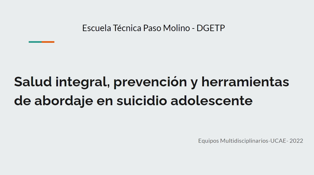 Salud integral, prevención y herramientas de abordaje en suicidio ...