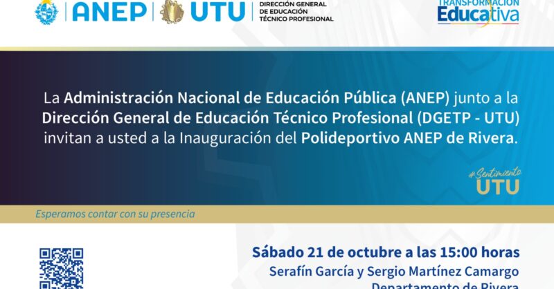 Invitación a la Inauguración del Polideportivo ANEP de Rivera
