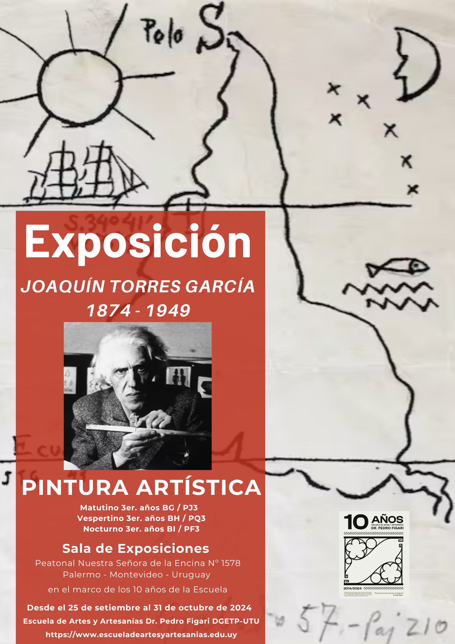 En este momento estás viendo Exposición «Joaquín Torres García» en Escuela de Artes y Artesanías Dr. Pedro Figari