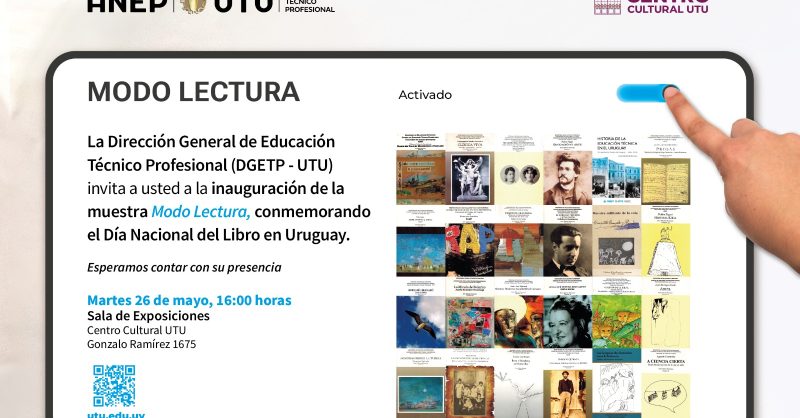 Invitación a la inauguración de la muestra “Modo Lectura” en el Centro Cultural UTU