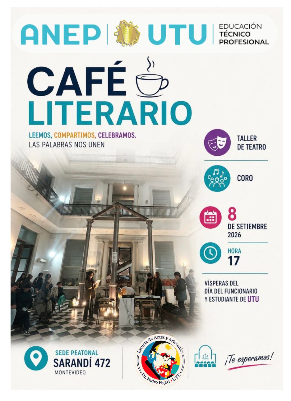 En este momento estás viendo CAFÉ LITERARIO en Escuela de Artes y Artesanías Dr. Pedro Figari